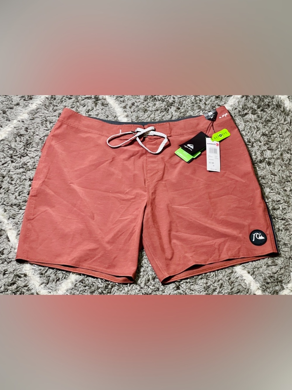 Brand New Quiksilver Men's Rust Red Swim Trunks | Size 38